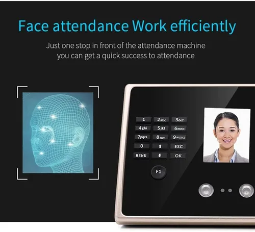 Vista 7 de Máquina biométrica del sistema del reloj de la atención del tiempo de la huella dactilar del reconocimiento facial
