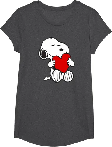 Vista 47 de Peanuts Camiseta de San Valentín Snoopy Hugging Heart, Negro