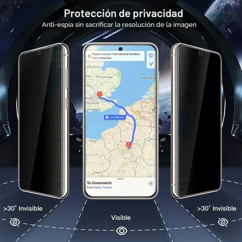 Vista 4 de JETech Protector de Pantalla de Privacidad para Samsung Galaxy S23 5G 6.1 Pulgadas con Protector de Lente de Cámara, Película de Vidrio Templado