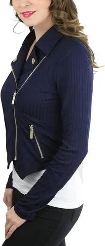 Vista 116 de ToBeInStyle Blazers de manga larga con cremallera y botones para mujer