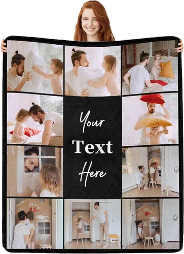 Vista 23 de Regalos personalizados de cumpleaños para el Día del Padre, para papá, abuelo, hombres, manta personalizada con fotos para mi papá, regalos de hija