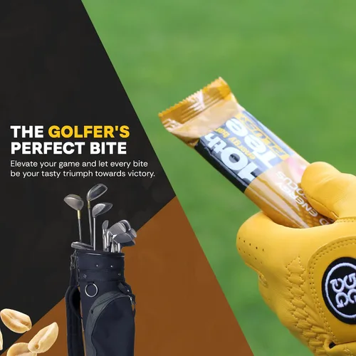Vista 4 de 10th Tee Plus+ Barra de chocolate y caramelo de maní hecha con ingredientes naturales, barras de 1.76 onzas (12 unidades) Barra energética de golf