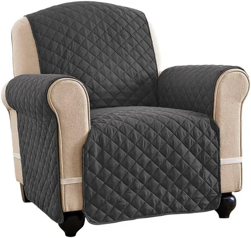 Vista 26 de Collections Etc - Funda protectora reversible, resistente a derrames y acolchada para muebles con lazos - Cubre el fondo del asiento, el respaldo