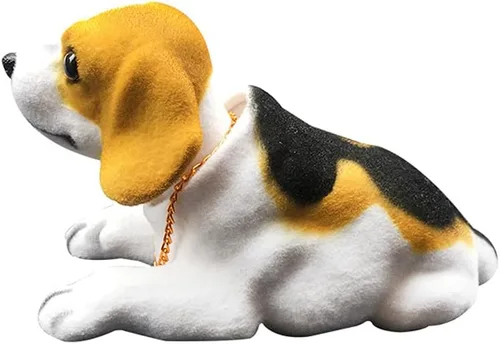 Vista 2 de Adorno de cabeza agitadora de animales de automóvil cabeza de bobbing perro bonita decoración de pasteles de resina de dibujos animados diseño
