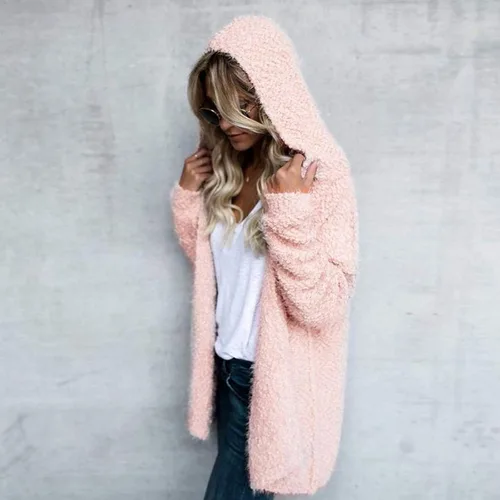 Vista 3 de Light Weight Cardigan Womens Hoodies Oversize Long Cardigan Long Sleeve Loose Sweater Solid Trendy Elegant