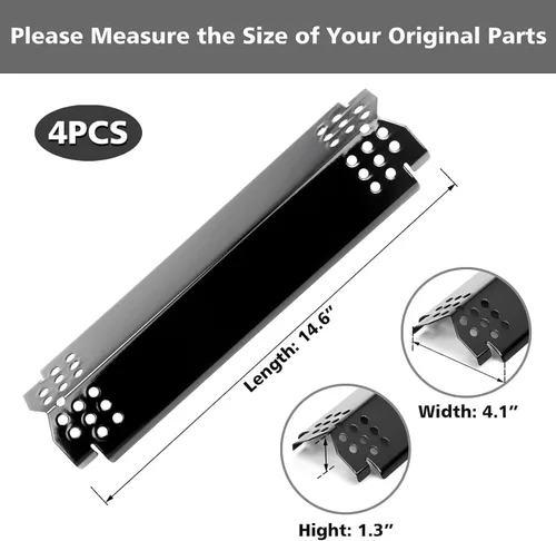 Vista 2 de Placas de calor de parrilla de repuesto Barbqtime para Nexgrill, carpas de calor de acero porcelánico para Nexgrill de Home Depot de 4 quemadores a
