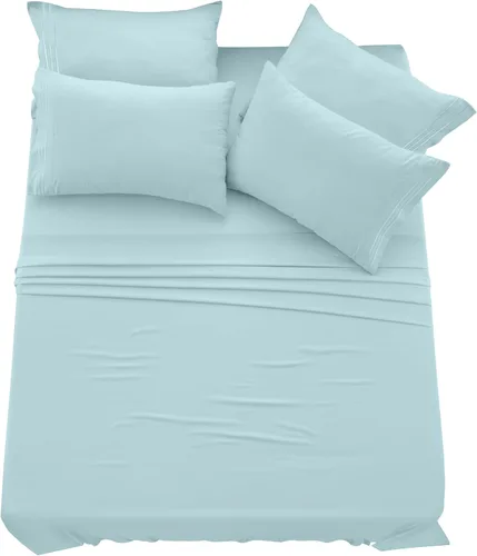 Vista 278 de LUX Décor - Juego de sábanas Twin de microfibra ultrasuave de 3 piezas con sábana encimera, sábana bajera de 16 pulgadas de profundidad y funda