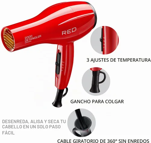 Vista 4 de Secador de cabello Red Kiss, Rojo
