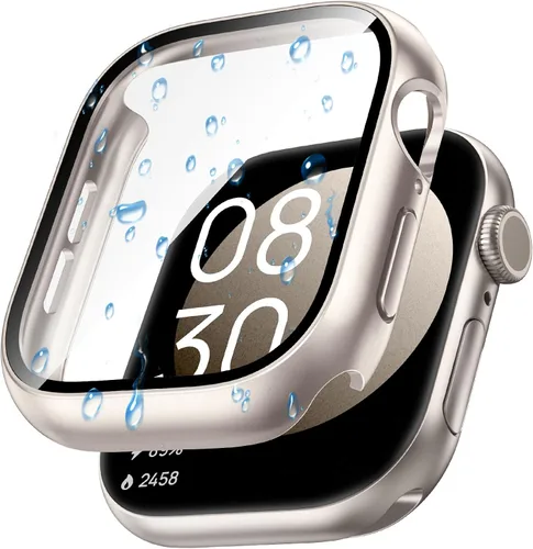 Vista 22 de Goton - Funda impermeable para Apple Watch 38 mm Series 3 2 1, protector de pantalla de vidrio templado, protección completa de policarbonato duro