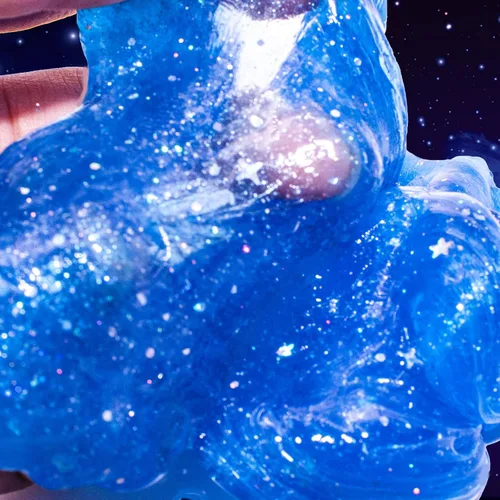 Vista 5 de 24 paquetes de slime azul de la galaxia estrellada, recuerdo de fiesta para niños, niñas y niños, antiadherente, alivio del estrés y la ansiedad