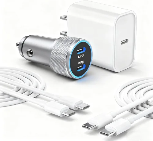 Vista 10 de Cargador rápido para iPhone, 2 unidades de adaptador USB C de doble puerto [certificado Apple MFi] carga súper rápida con 2 cables Lightning rápidos