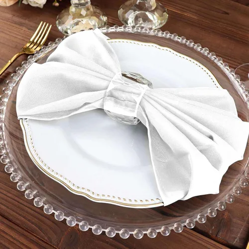 Vista 6 de Efavormart Juego de 25 Servilletas de Tela, Servilletas de Cena Blancas Sin Costuras de 20x20 Pulgadas, Servilletas de Mesa de Lino Lavables