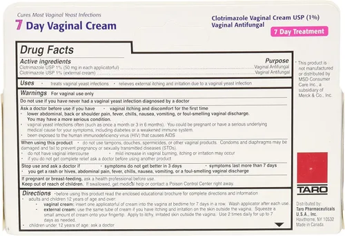 Vista 2 de Taro Clotrimazol 7 Crema Vaginal 1.59 oz (Pack de 5)