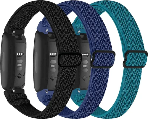 Vista 11 de Paquete de 3 bandas elásticas de nailon compatibles con Fitbit Inspire 3/Inspire 2/Inspire HR/Inspire, correa deportiva de repuesto ajustable
