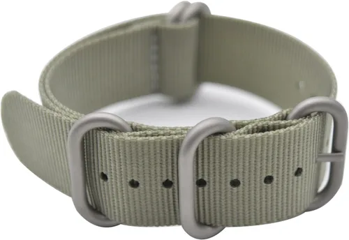 Vista 16 de ArtStyle Correa para reloj, de nylon, colorida, con hebilla pulida resistente. Verde Armada (ArmyGreen)