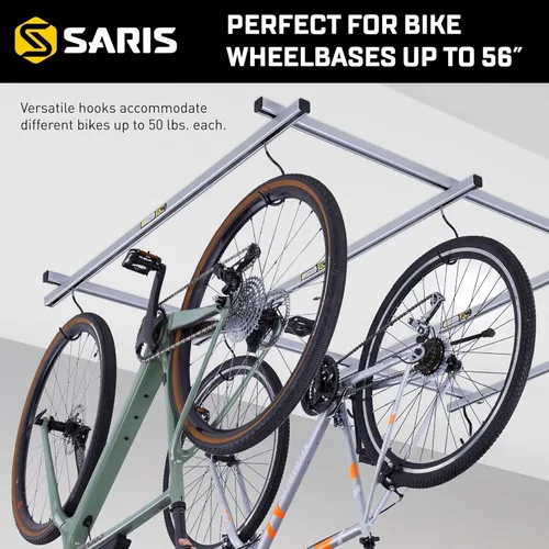Vista 2 de Saris Almacenamiento de bicicletas, estacionamiento de bicicletas para el hogar, soporte de techo y kit adicional