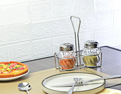Vista 6 de TOPKITCHEN - Coctelera de queso con remolino de vidrio de 6 onzas, pimentero rojo triturado con tapa de agujeros de acero inoxidable