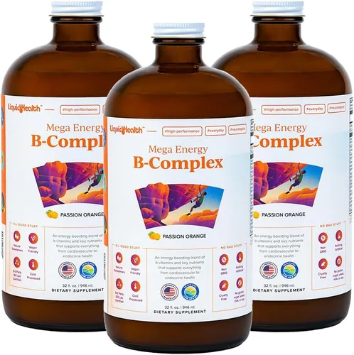 Vista 11 de LIQUIDHEALTH Mega Energy - Complejo B metilado, suplemento vitamínico líquido para adultos, aumenta la energía, alivia el estrés y la fatiga, apoyo