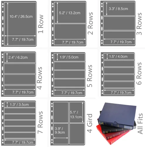 Vista 7 de MUDOR Carpeta de sellos con funda, álbumes de colección de sellos vacíos Negro