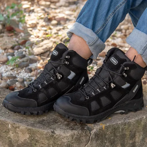 Vista 7 de SUADEX Botas con punta de acero para hombres y mujeres, botas de trabajo antideslizantes, botas de seguridad con punta compuesta