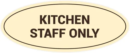 Vista 11 de Signs ByLITA Letrero ovalado solo para el personal de cocina (rojo) - Pequeño
