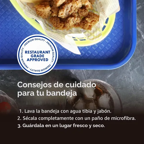 Vista 7 de New Star Foodservice Bandeja de comida rápida, juego de 12 (azul, 12 x 16 pulgadas)