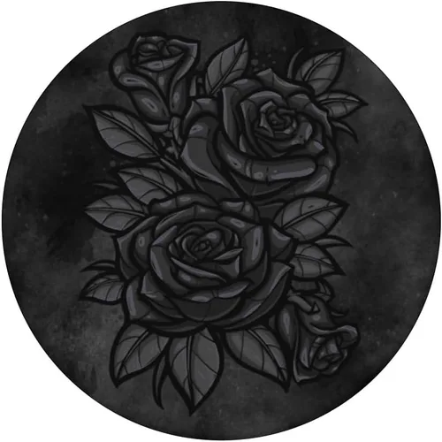 Vista 3 de Lindas rosas negras patrón de flores rosas negras silueta PopSockets estándar PopGrip