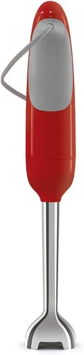 Vista 3 de SMEG Batidora de inmersión de mano de 5 velocidades con cuchillas de acero inoxidable Turbo Boost Mango ergonómico antideslizante HBF11RDUS, rojo