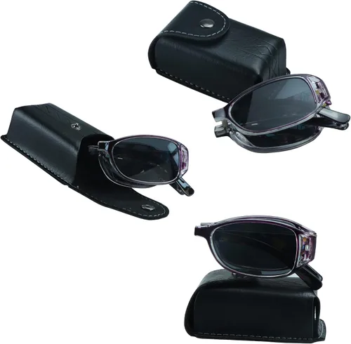 Vista 10 de VisionGlobal 3 pares de lentes de lectura/gafas de sol plegables con lente de bloqueo de luz azul, gafas plegables compactas para mujer, Chilling 2