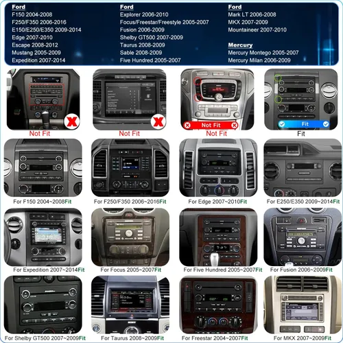 Vista 2 de Radio de Coche para Ford F150 F-150 2004-2008, F250/F350 2006-2016, E150/E250/E350 2009-2014, Shelby GT500 2007-2009, Pantalla Táctil Estéreo Fusion