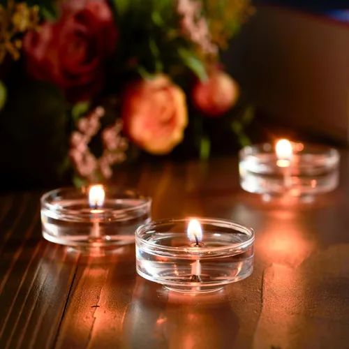 Vista 2 de MontoPack Velas blancas sin perfume a granel [100] 4 horas de velas de té de parafina sin humo, sin goteo, de larga duración Pequeñas velas