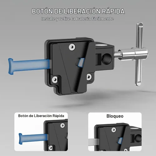 Vista 2 de NEEWER Abrazadera de batería V-Lock con abrazadera de trípode, soporte de cardán y varilla de 0.591 in, compatible con baterías FXLION Sony, Neewer