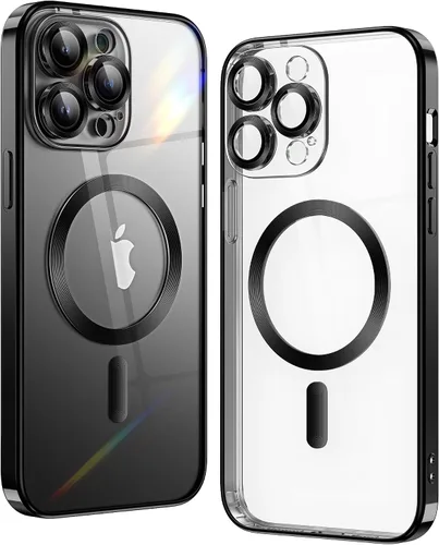 Vista 25 de Matallic - Funda transparente brillante para iPhone 11, compatible con Magsafe con protección completa de cámara chapada