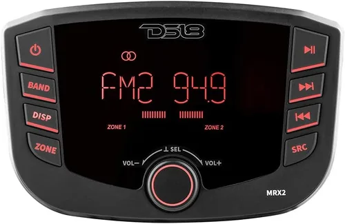 Vista 3 de DS18 Hydro MRX2 Marine and Powersports - Receptor de centro multimedia con radio AM/FM, USB y Bluetooth, 2 zonas, salida de 4 voltios, BT, RDS 4 x