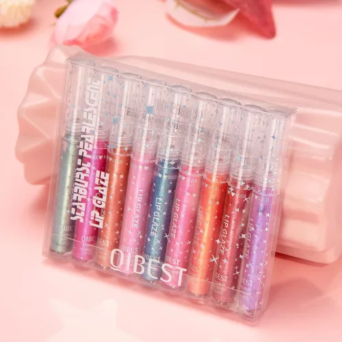 Vista 8 de Brillo de labios para niñas, brillos de labios brillantes para niñas, adolescentes y mujeres, Brillo almibarado Acabado brillante Larga