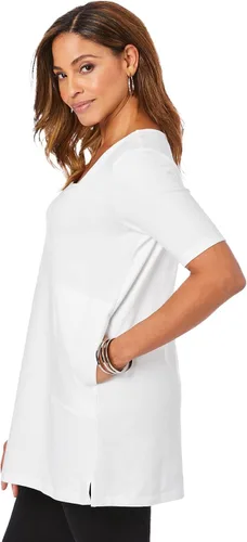 Vista 4 de Jessica London Túnica de cuello cuadrado de talla grande para mujer
