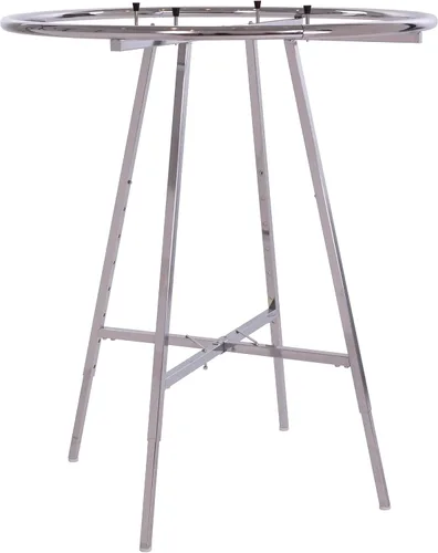 Vista 6 de Econoco Perchero redondo plegable para ropa, pantalla minorista de altura ajustable, acabado cromado