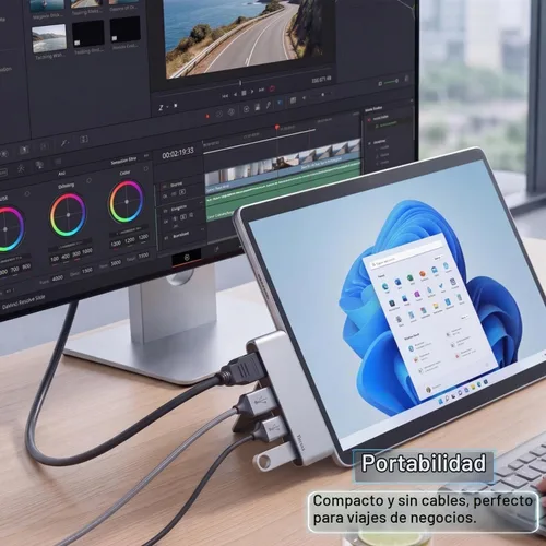 Vista 5 de Adaptador multipuerto HDMI USB C Hub 4K con 3 puertos USB 3.0 para MacBook