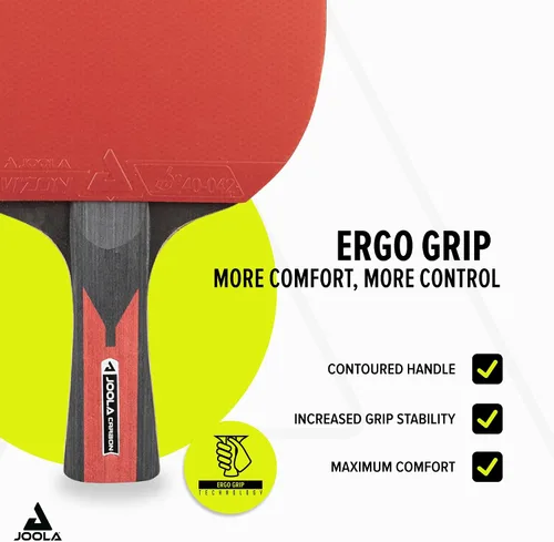Vista 10 de JOOLA Infinity Carbon Professional Table Tennis Paddle with Cover – Ergonomic Comfort Grip - ITTF Approved Rubbers - Competition Paddle for Powerful