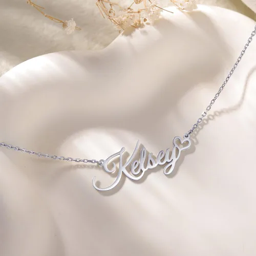 Vista 4 de Collar con nombre personalizado, collares de plata de ley personalizados para mujer, collares con nombre personalizados, joyería de regalo para mujer