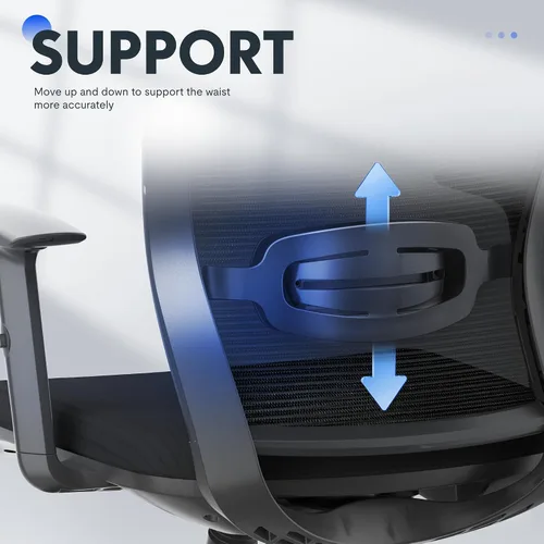 Vista 5 de FLEXISPOT - Silla de oficina ergonómica, sillas de escritorio de malla con respaldo alto y soporte lumbar ajustable, reposacabezas 2D, reclinable