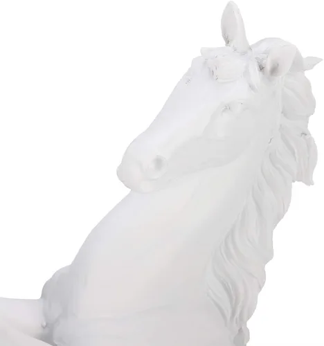 Vista 7 de Diyeeni Figura de caballo, estatua de resina trenzada con significado de éxito, escultura moderna para decoración de escritorio, adecuado