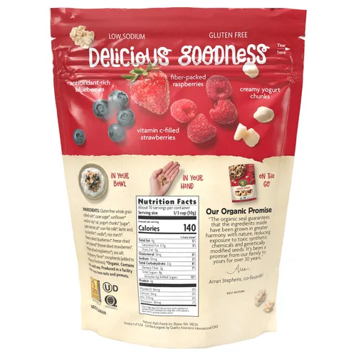 Vista 2 de Nature's Path Granola orgánica de bayas de verano, 11 onzas (paquete de 1), sin gluten, sin OMG