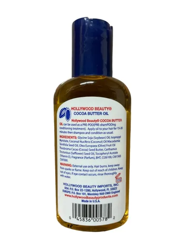 Vista 2 de Hollywood Beauty Aceite para el cabello con mantequilla de coco, 2 onzas