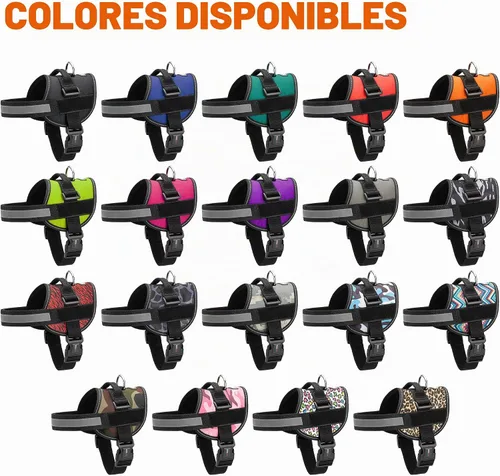 Vista 4 de Dogline Arnés para perro, chaleco reflectante ajustable sin tirones con asa para caminar, entrenar, transpirable, arnés sin estrangulamiento