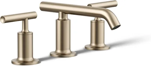 Vista 36 de KOHLER K-14408-4-AF Purist - Grifo para lavabo de baño, 3 agujeros, manijas de palanca alta generalizadas y boquilla de cuello de cisne alto, 1.2
