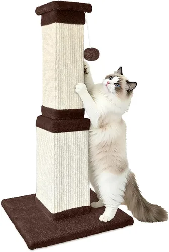 Vista 16 de AGYM Rascador para gatos, rascador para gatos de 32 pulgadas con percha de felpa grande, sisal y poste rascador de alfombra, postes verticales