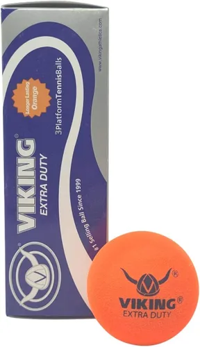 Vista 4 de Viking Sports Extra Duty - Pelota de tenis con plataforma, color naranja (manga de 3)
