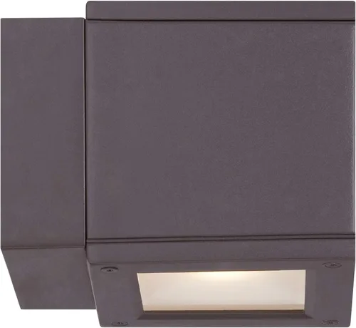 Vista 4 de WAC Lighting WS-W2505-AL Rubix - Lámpara de pared LED para exteriores, doble luz, 3000K, aluminio cepillado