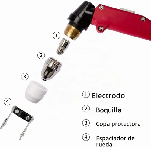 Vista 3 de P80 Plasma Cutter Boquilla Electrodos Consumibles 1.1 Punta 40Amp 45pcs Kit